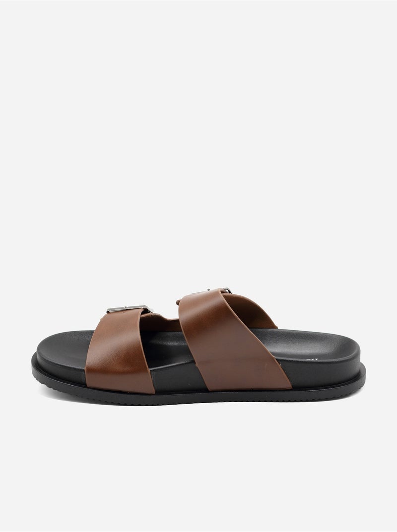 Zapatillas con doble correa Marrón - Kiabi