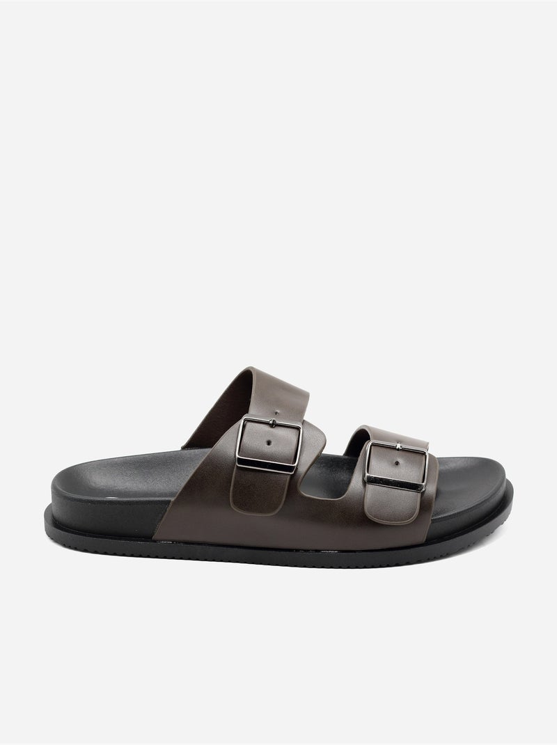 Zapatillas con doble correa Marrón oscuro - Kiabi