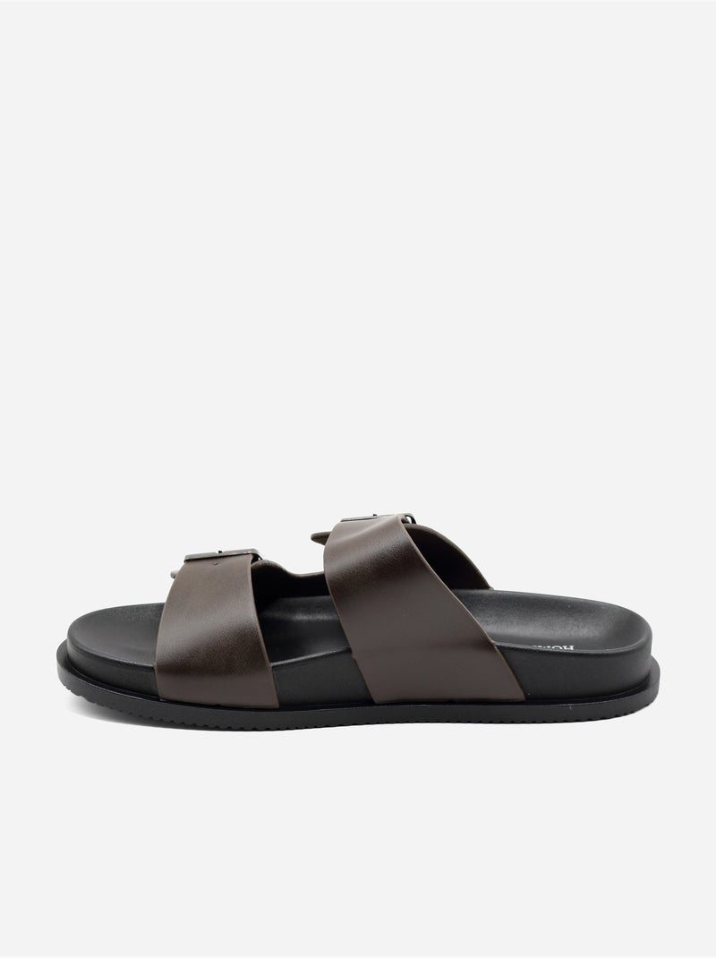 Zapatillas con doble correa Marrón oscuro - Kiabi