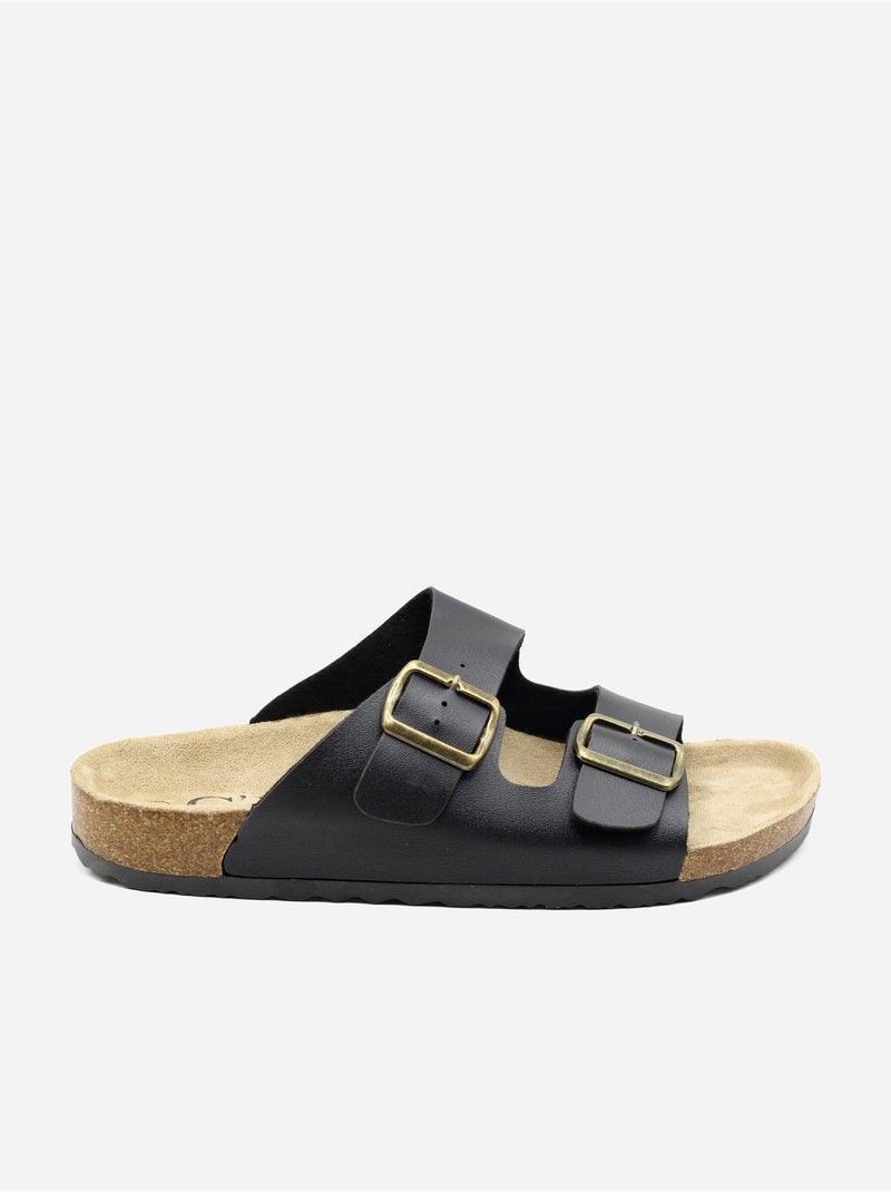 Zapatillas con doble correa Negro - Kiabi