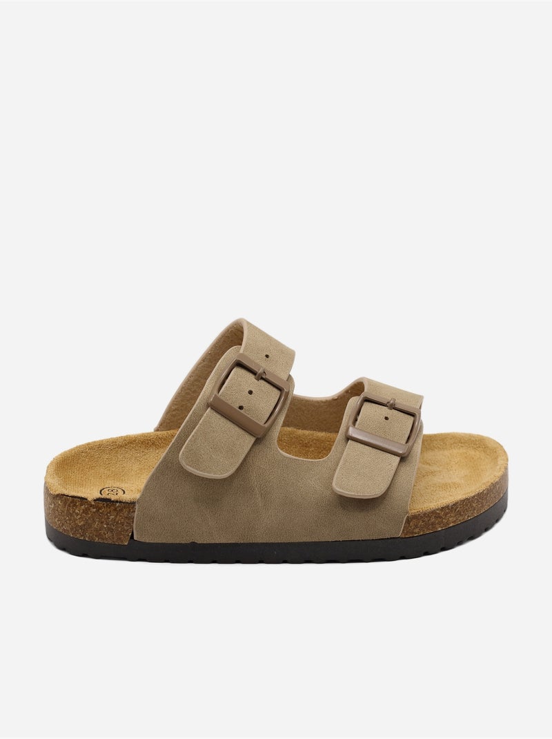 Zapatillas con doble correa Taupe - Kiabi