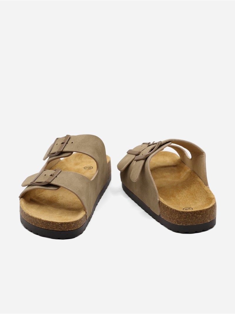 Zapatillas con doble correa Taupe - Kiabi
