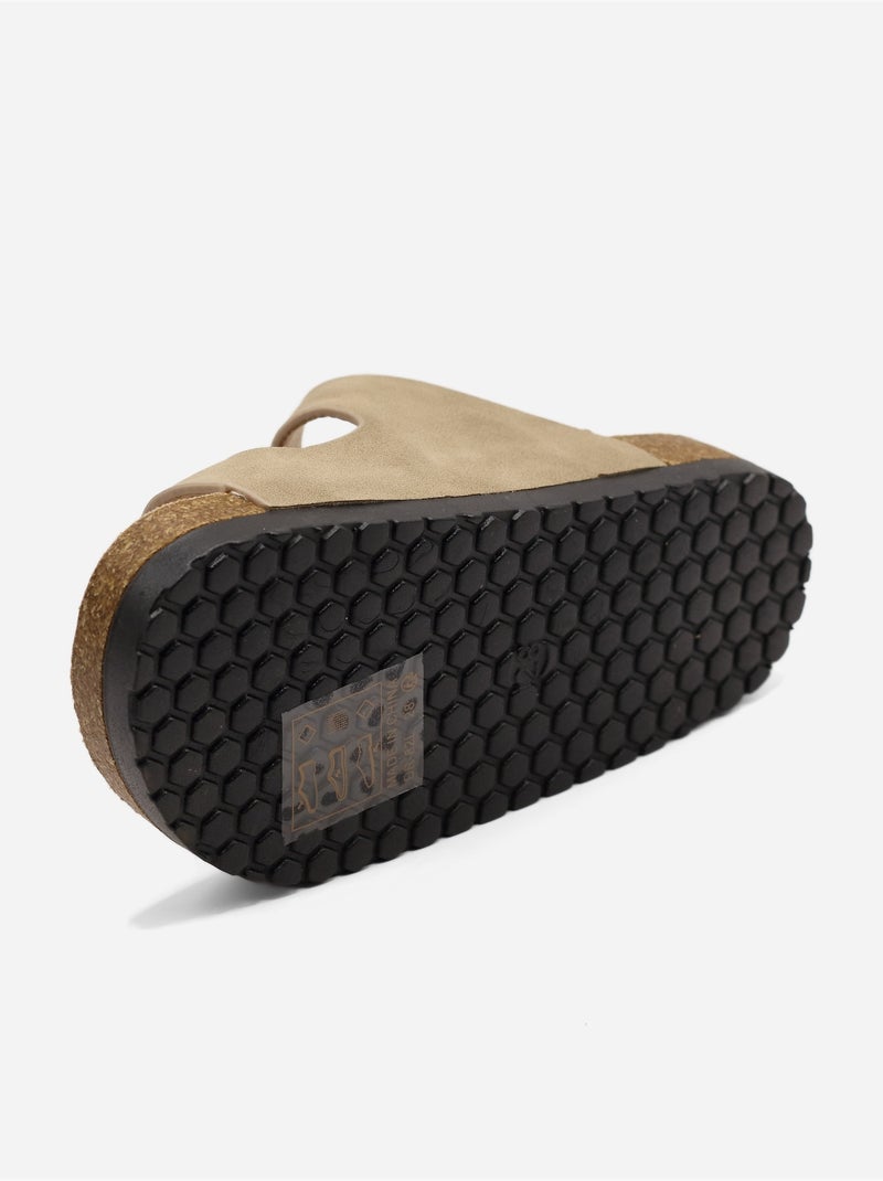 Zapatillas con doble correa Taupe - Kiabi