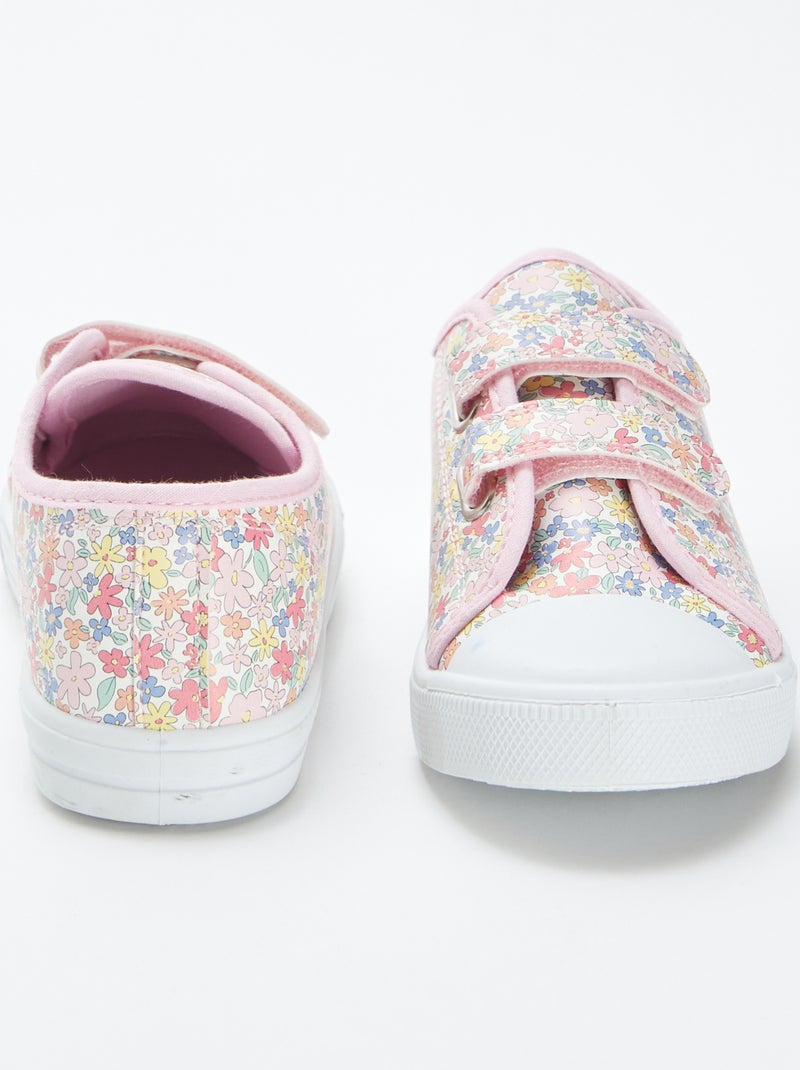 Zapatillas con estampado de flores ROSA - Kiabi