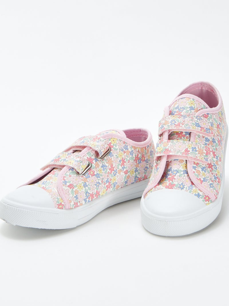 Zapatillas con estampado de flores ROSA - Kiabi