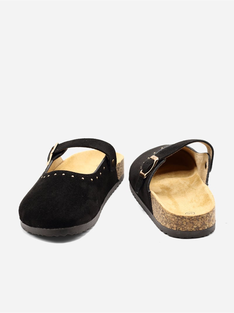 Zapatillas con hebilla y tachuelas Negro - Kiabi