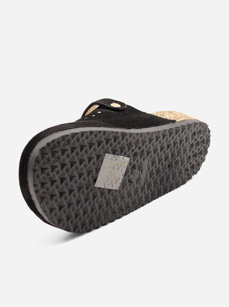 Zapatillas con hebilla y tachuelas Negro - Kiabi