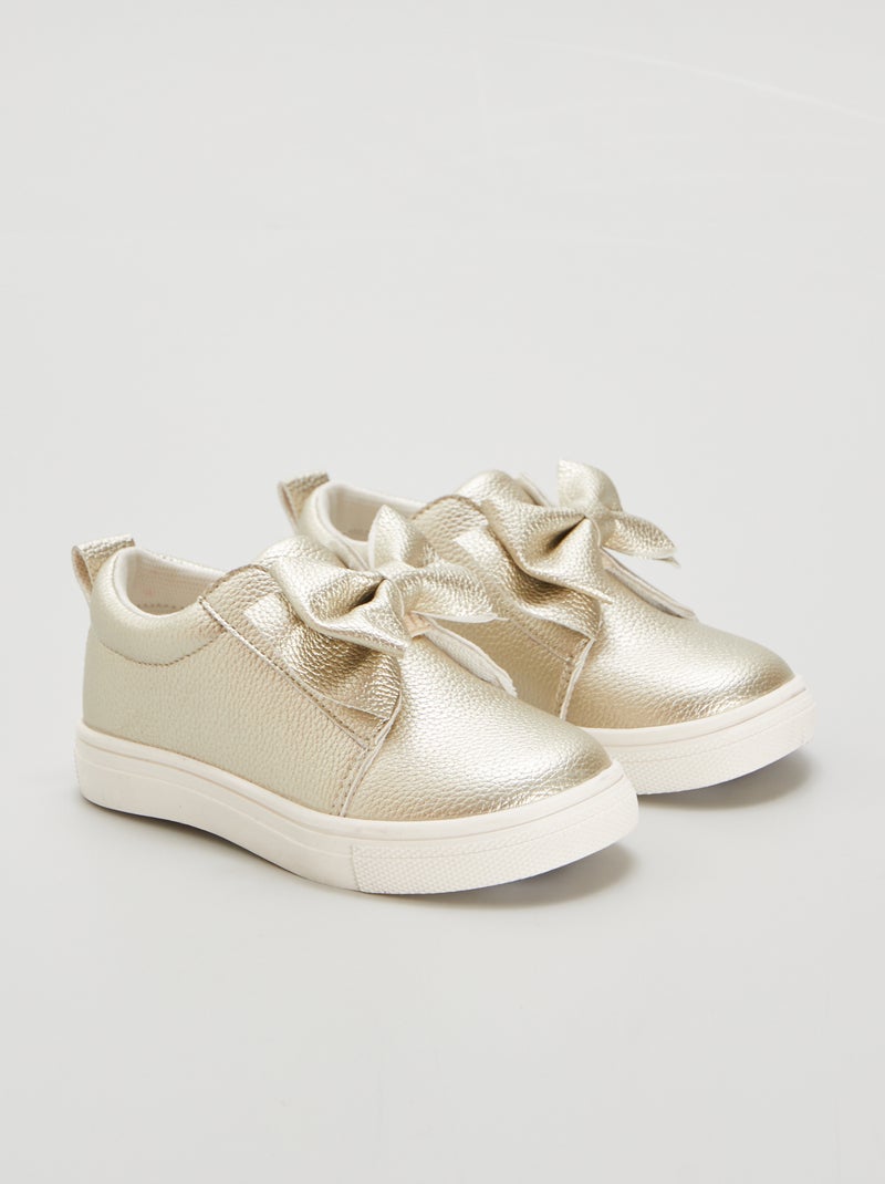 Zapatillas con lazo BEIGE - Kiabi
