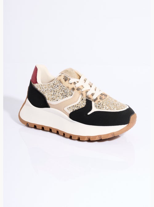 Zapatillas con lentejuelas y suela gruesa - AFIBEL - Kiabi