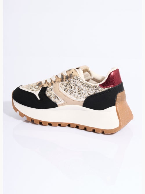 Zapatillas con lentejuelas y suela gruesa - AFIBEL - Kiabi