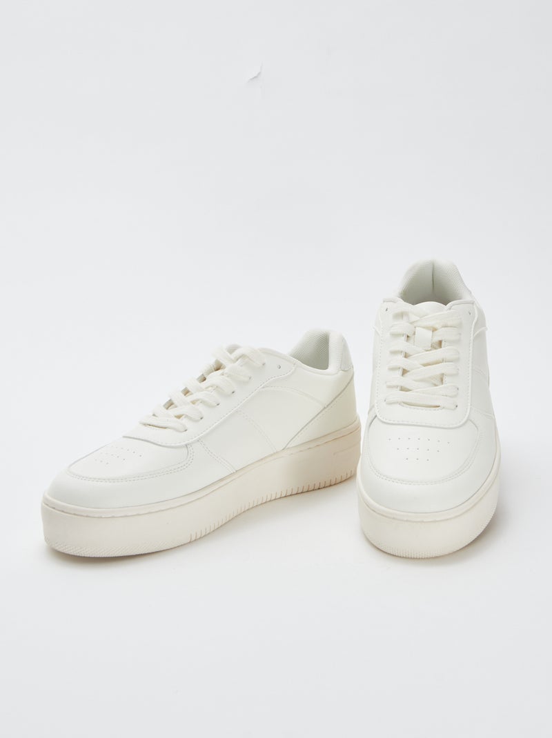 Zapatillas con plataforma Blanco - Kiabi