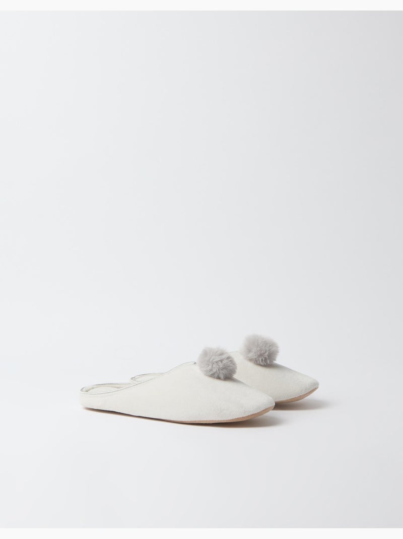 Zapatillas con pompones, mo fashion Gris - Kiabi