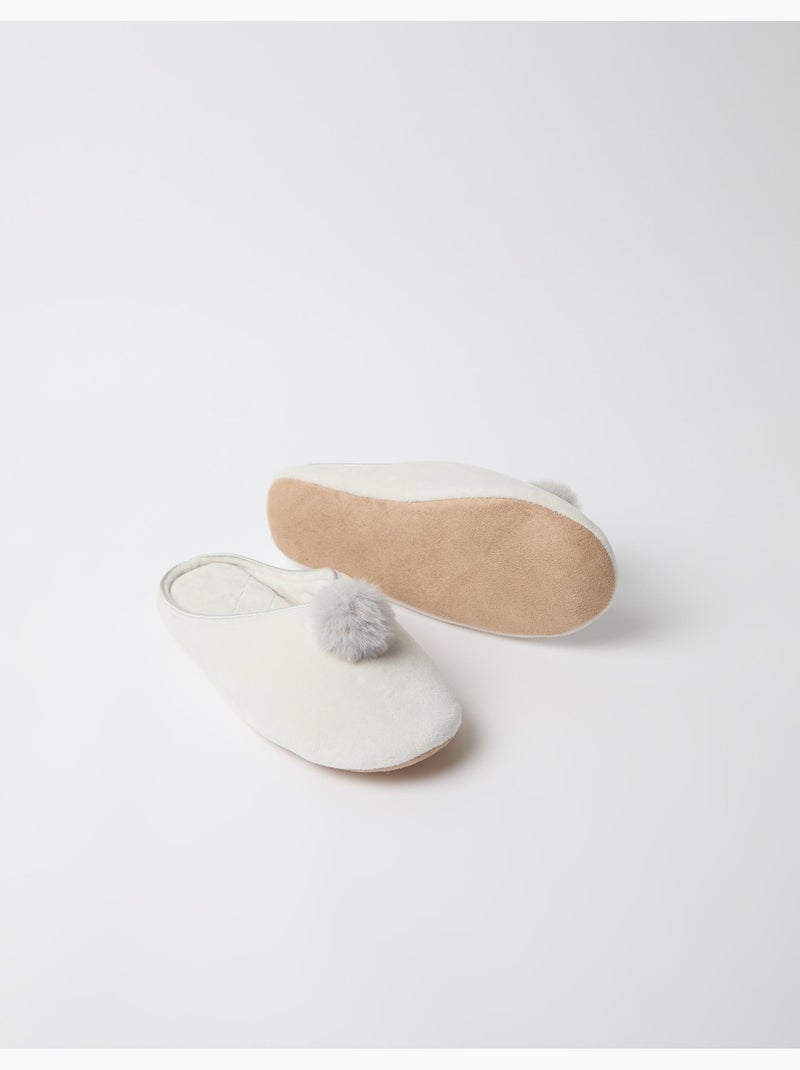 Zapatillas con pompones, mo fashion Gris - Kiabi