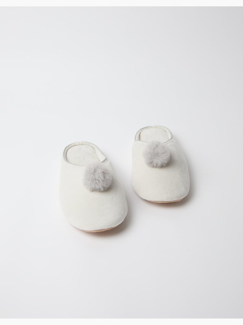 Zapatillas con pompones, mo fashion Gris - Kiabi