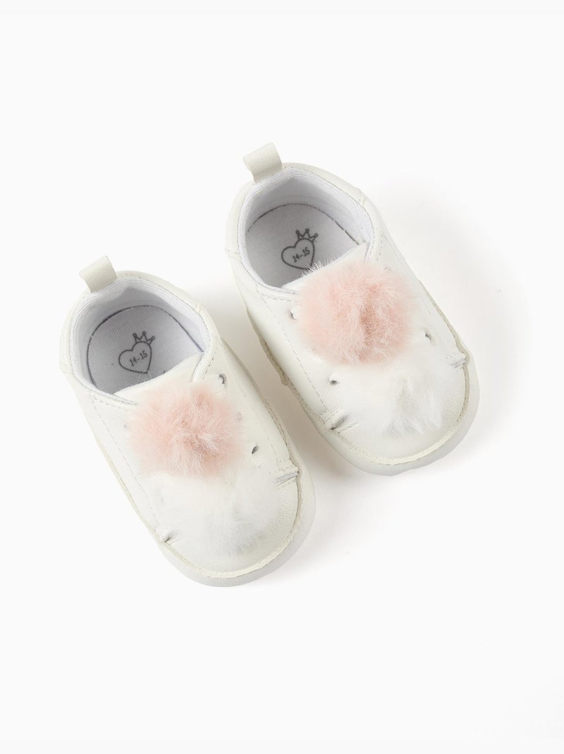 Zapatillas con pompones Rosa claro - Kiabi
