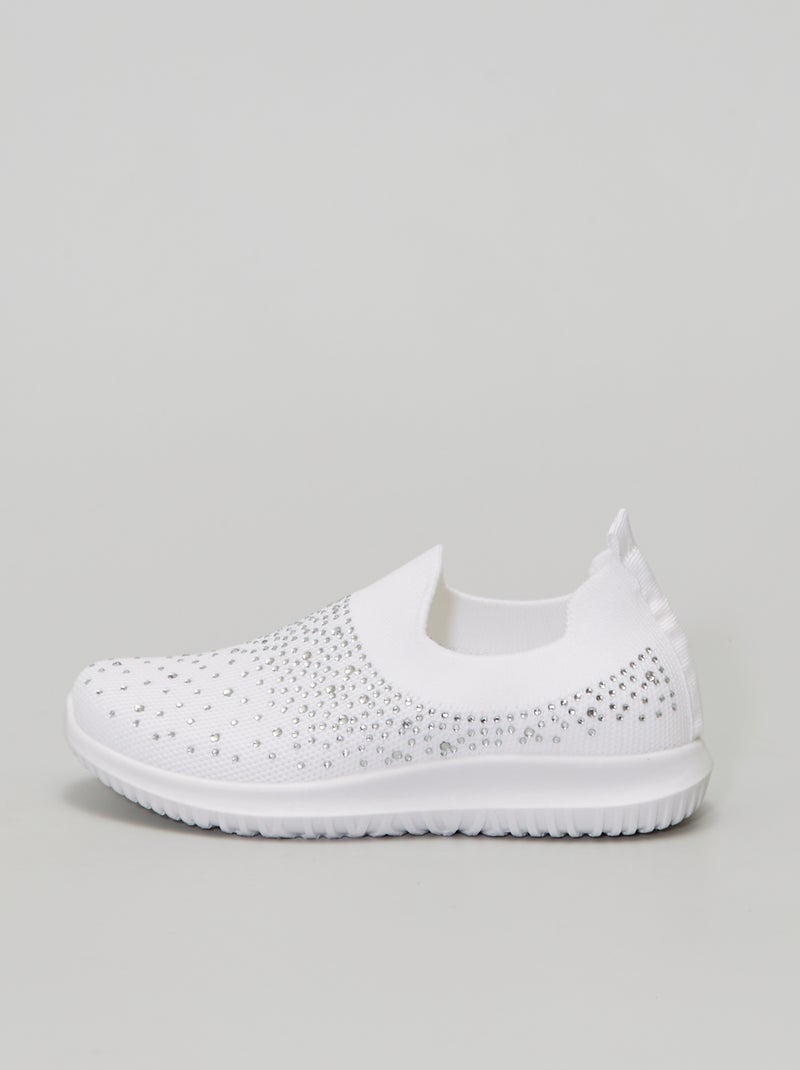 Zapatillas con strass blanco - Kiabi