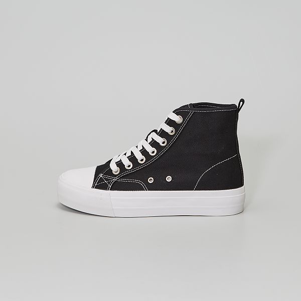 Zapatillas con suela gruesa Mujer talla 34 a 48 - negro - Kiabi - 18,00€