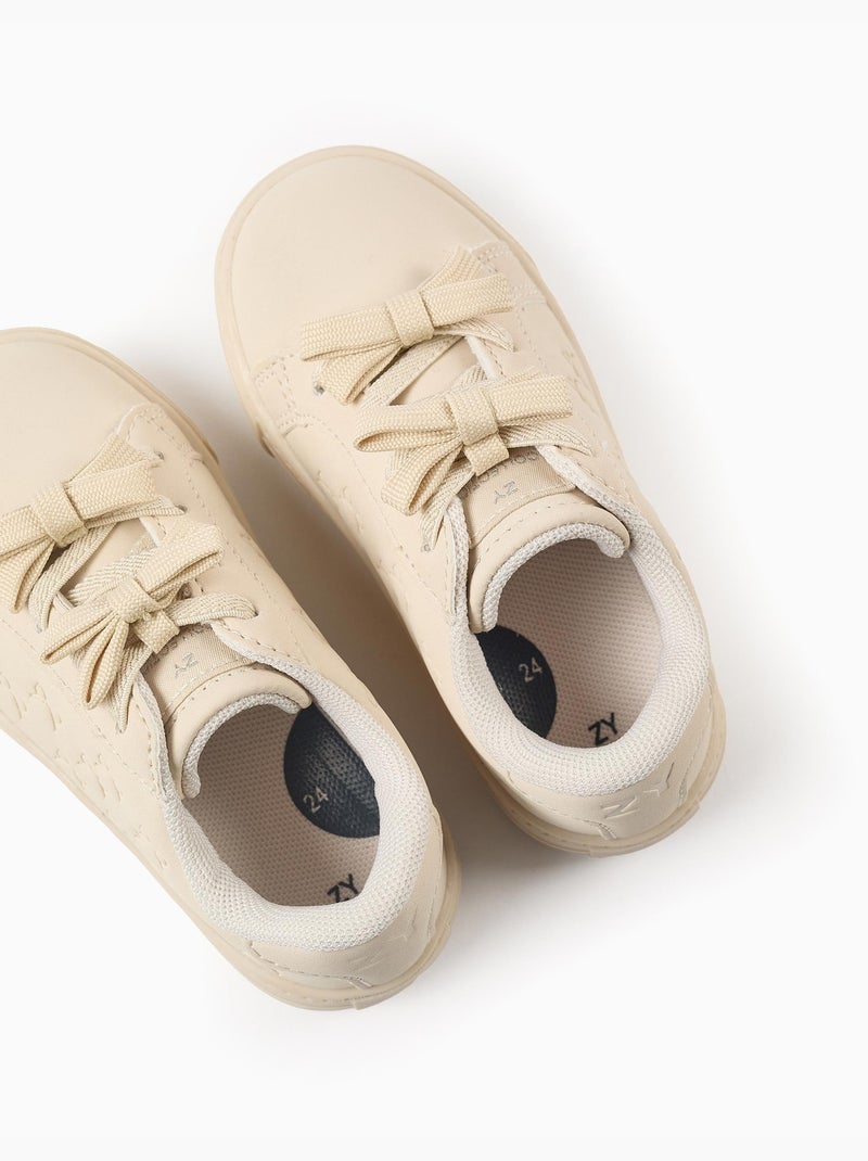 Zapatillas con textura y lazos Beige - Kiabi