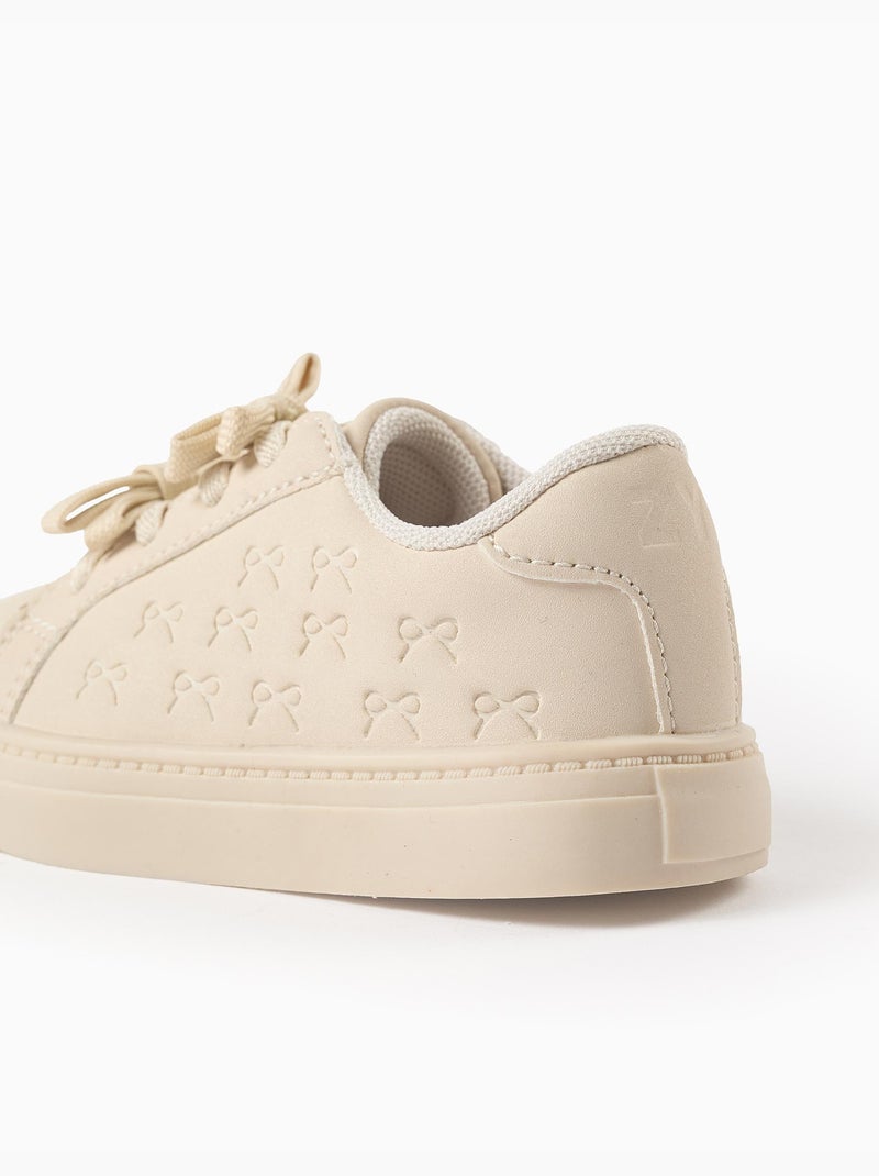 Zapatillas con textura y lazos Beige - Kiabi