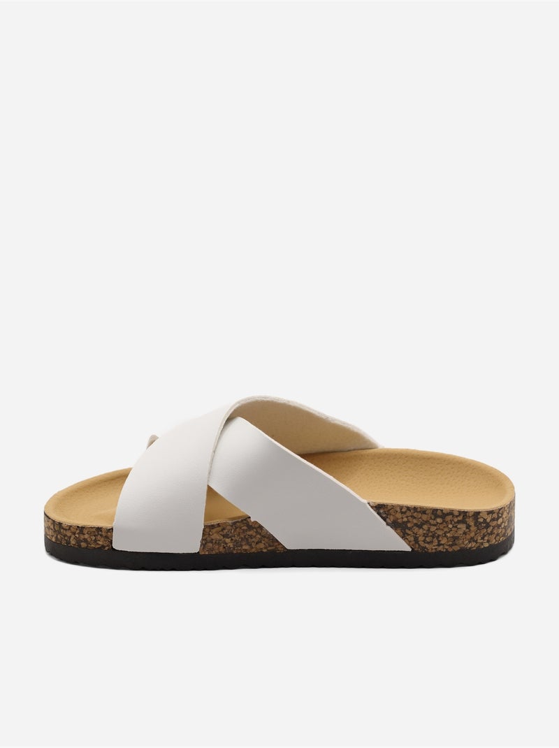 Zapatillas con tiras cruzadas Blanco - Kiabi