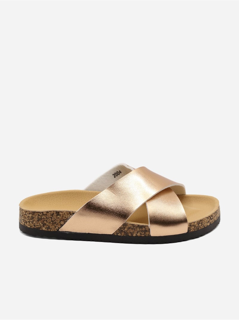 Zapatillas con tiras cruzadas Champán - Kiabi