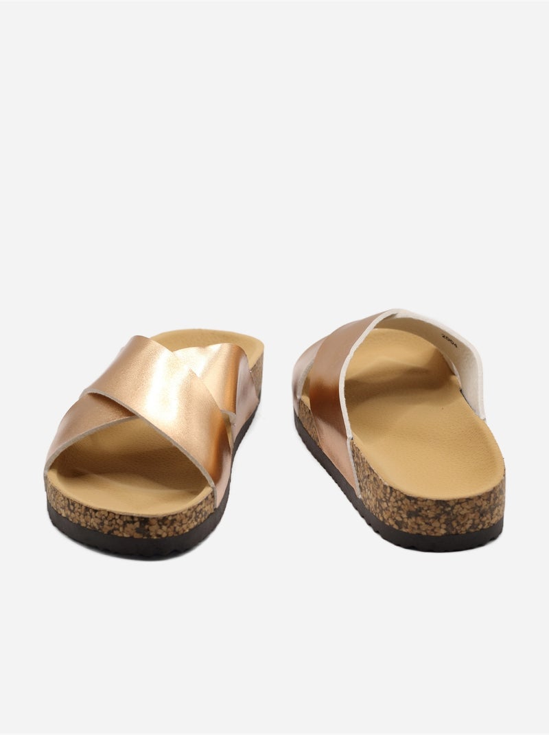 Zapatillas con tiras cruzadas Champán - Kiabi