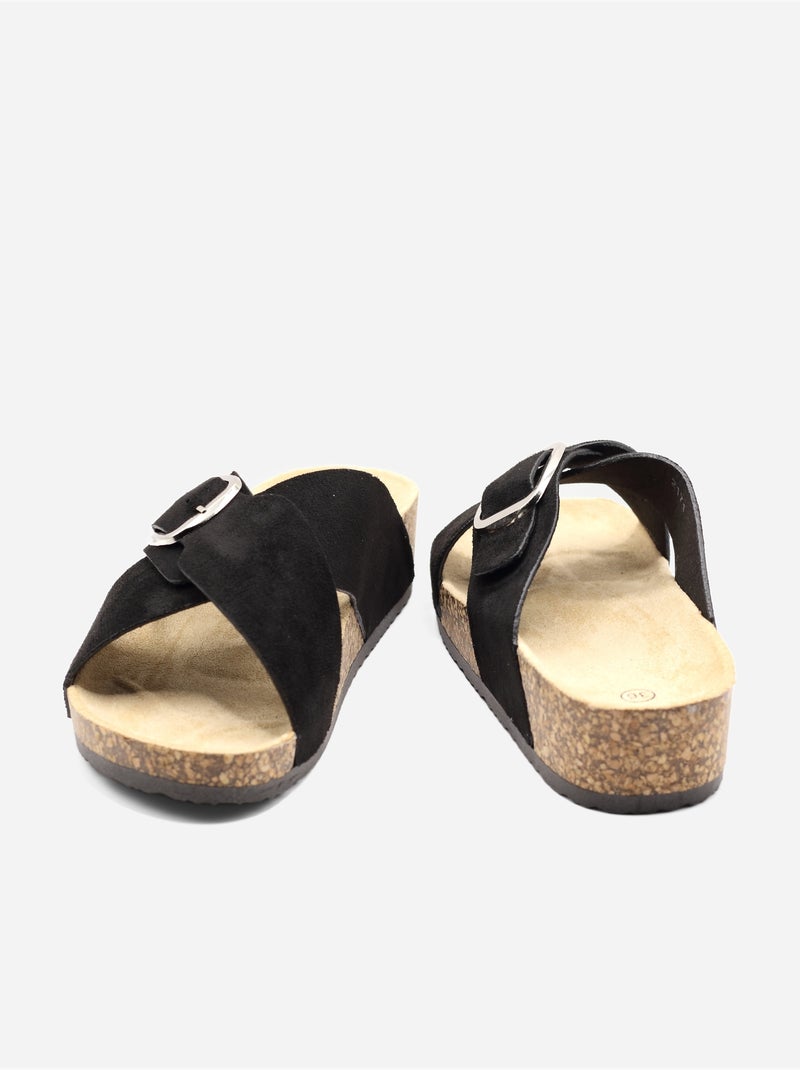 Zapatillas con tiras cruzadas Negro - Kiabi