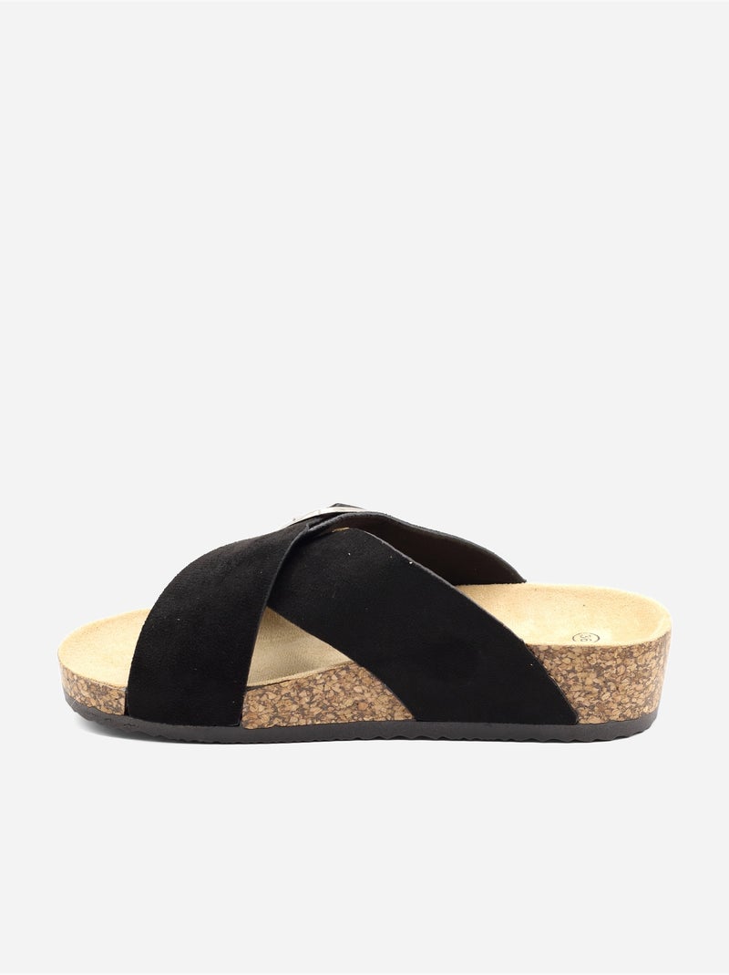 Zapatillas con tiras cruzadas Negro - Kiabi