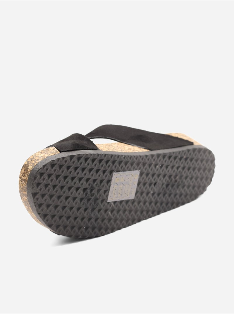 Zapatillas con tiras cruzadas Negro - Kiabi