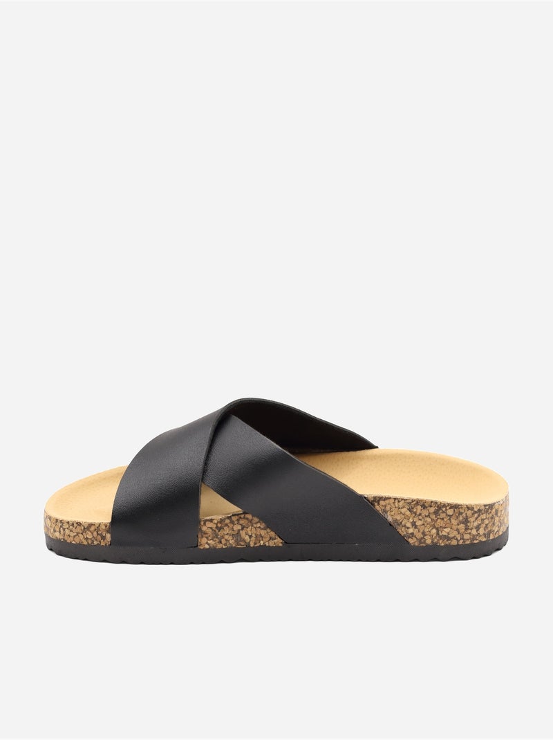 Zapatillas con tiras cruzadas Negro - Kiabi