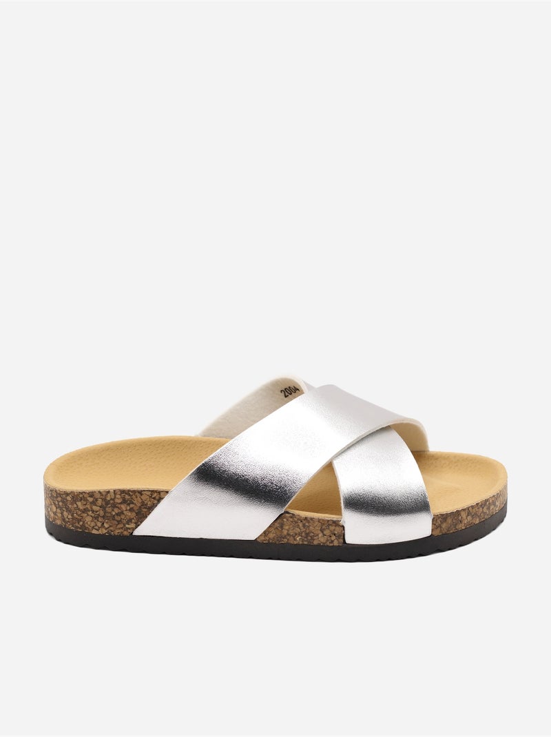 Zapatillas con tiras cruzadas Plata - Kiabi