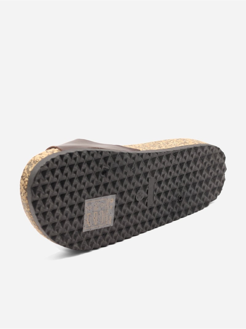 Zapatillas con tiras Marrón oscuro - Kiabi