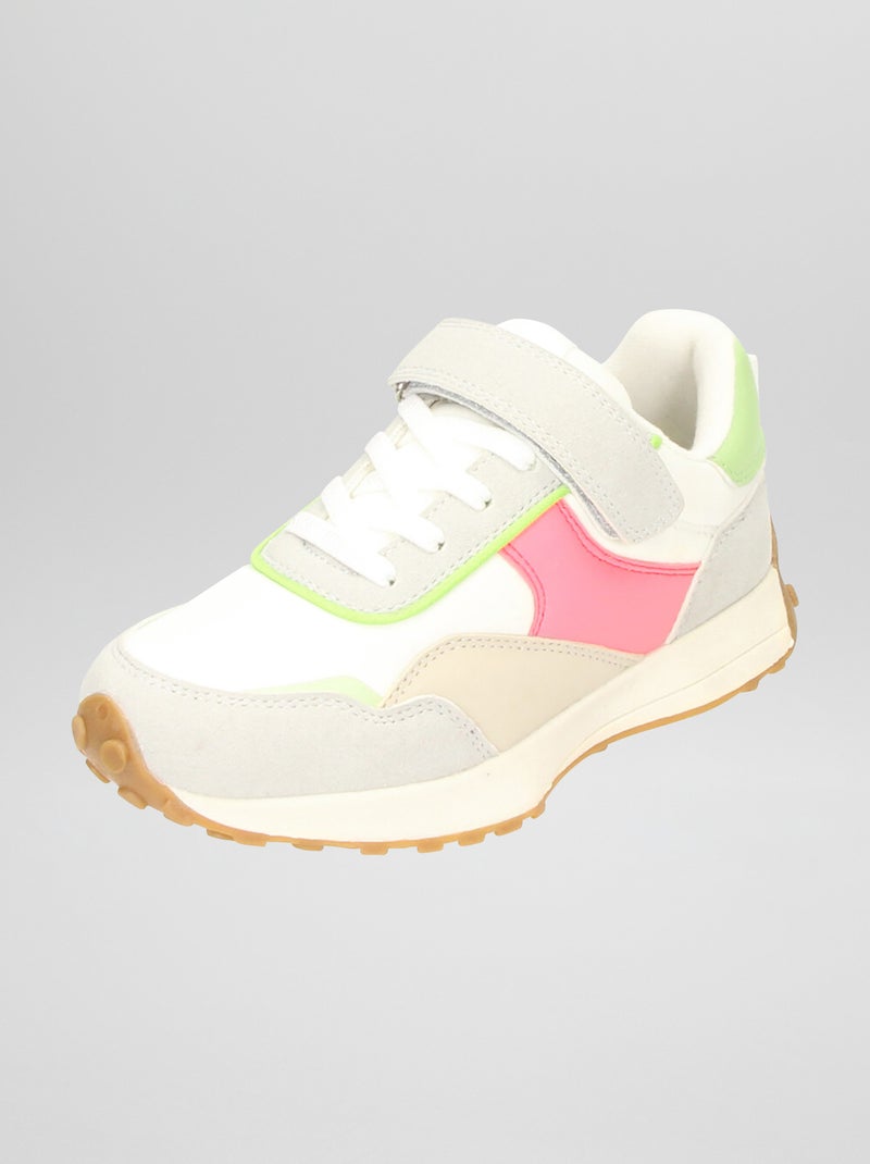 Zapatillas con velcro de running BLANCO - Kiabi