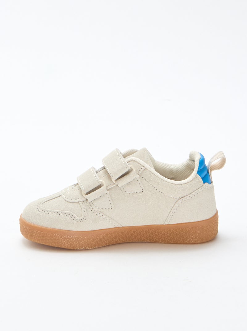 Zapatillas con velcro en antelina Azul - Kiabi
