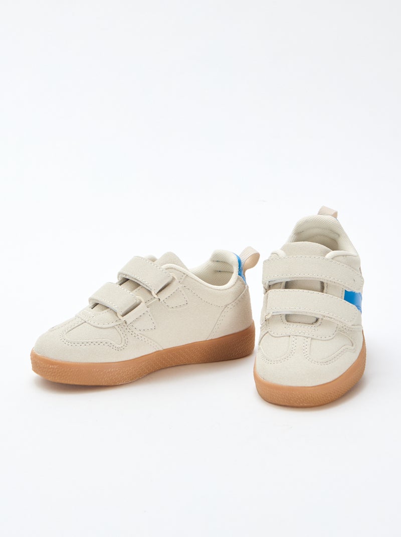 Zapatillas con velcro en antelina Azul - Kiabi