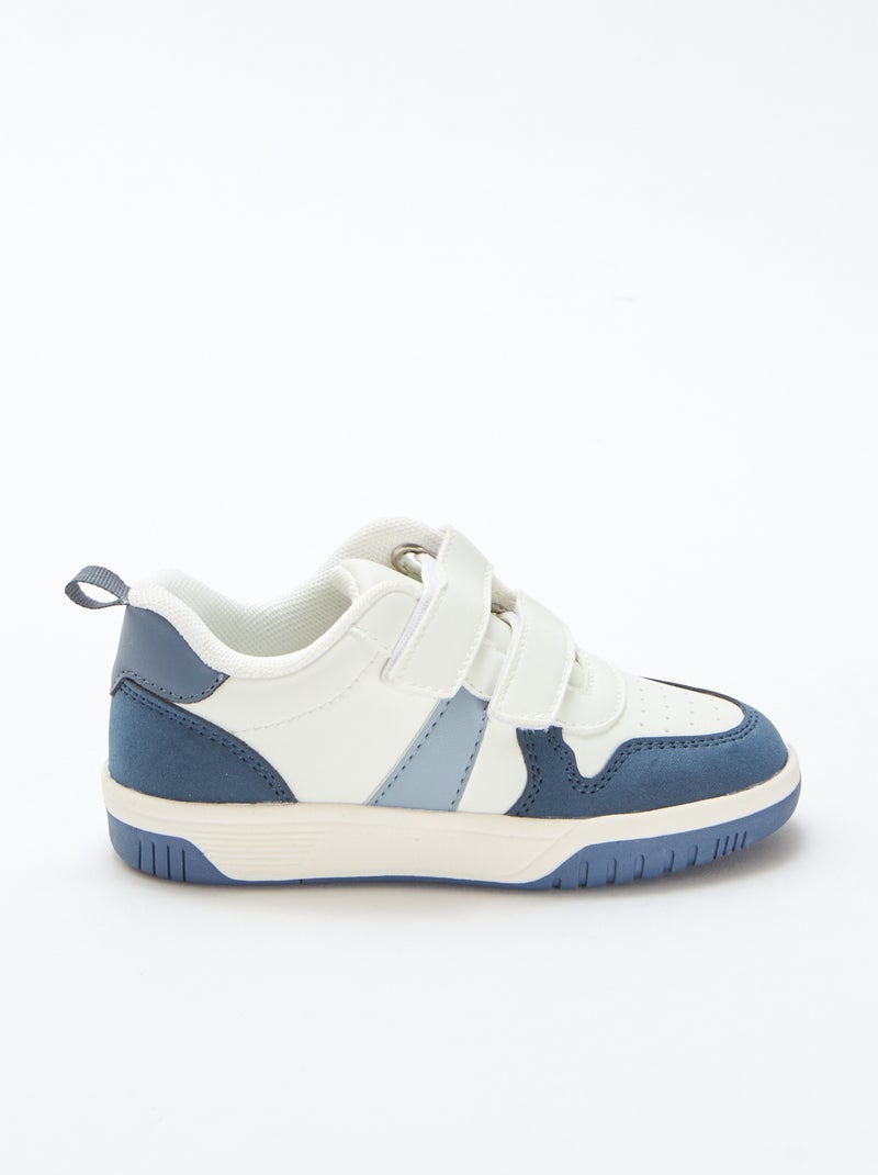 Zapatillas con velcro en símil piel cuatricolor Azul - Kiabi
