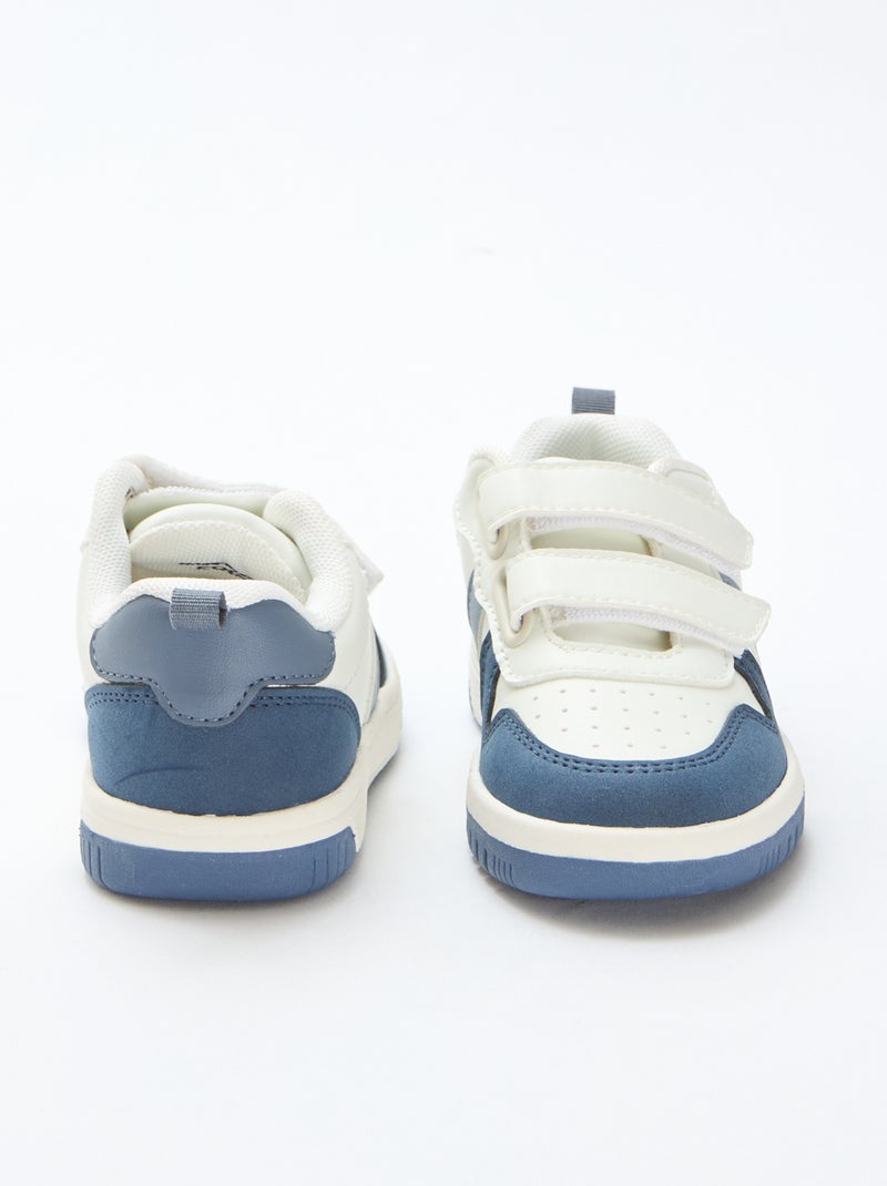 Zapatillas con velcro en símil piel cuatricolor Azul - Kiabi