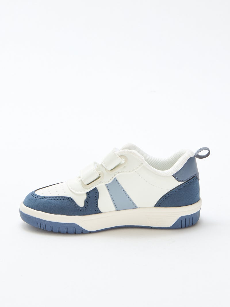 Zapatillas con velcro en símil piel cuatricolor Azul - Kiabi