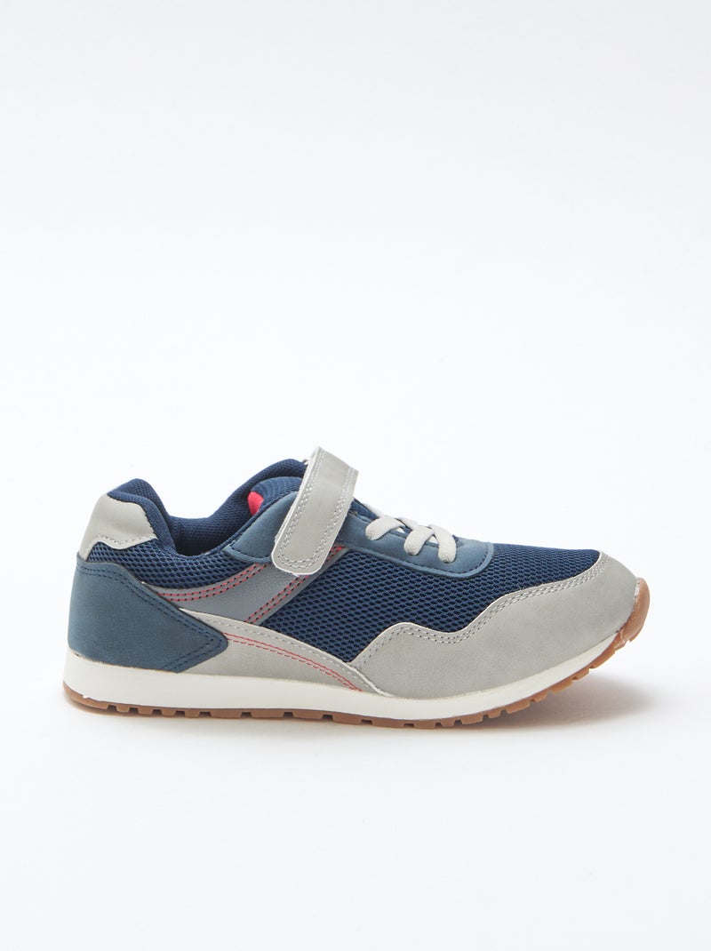 Zapatillas con velcro multicolor en malla Azul - Kiabi
