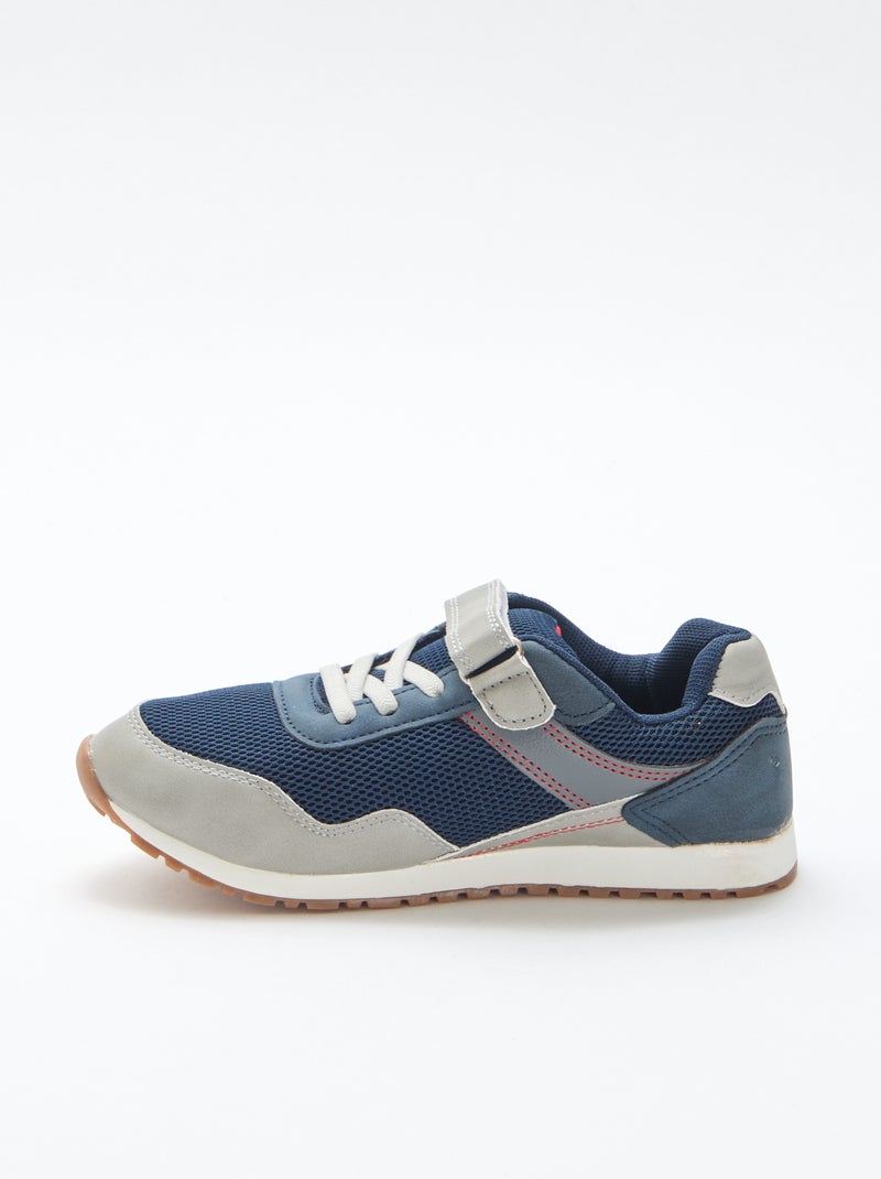 Zapatillas con velcro multicolor en malla Azul - Kiabi