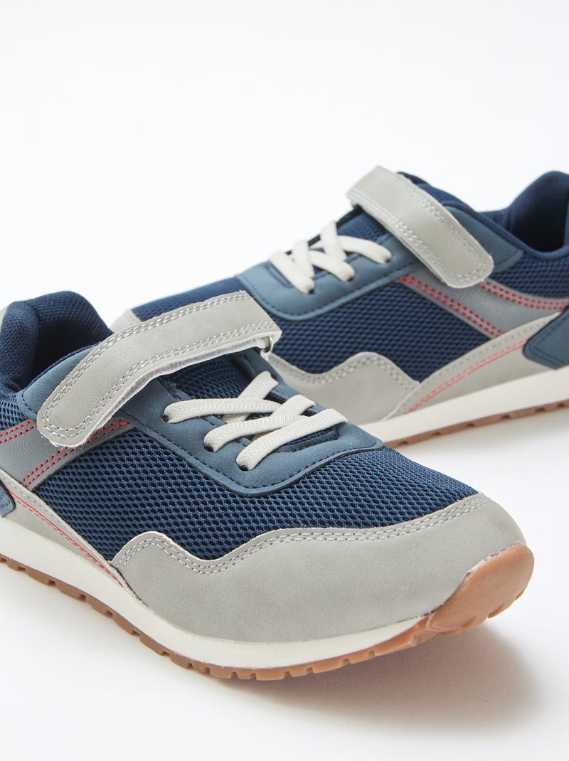 Zapatillas con velcro multicolor en malla Azul - Kiabi