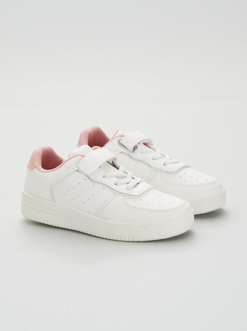 Zapatillas con velcro y cordones BLANCO - Kiabi