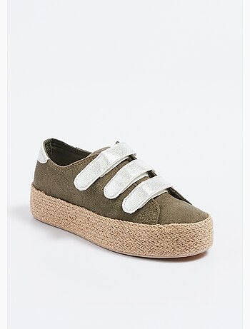 Zapatillas con velcro y suela de cuña de cuerda - AFIBEL