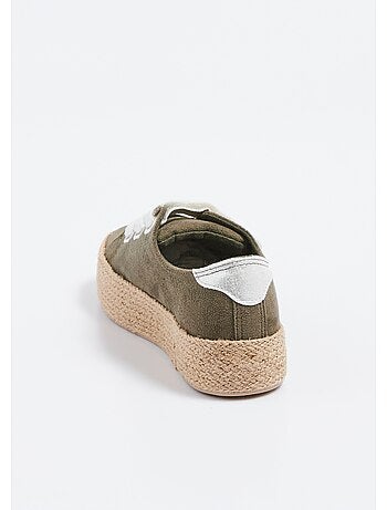 Zapatillas con velcro y suela de cuña de cuerda - AFIBEL
