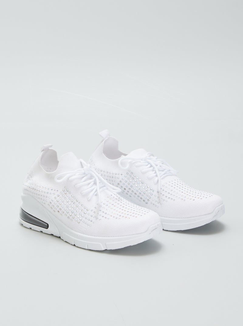 Zapatillas con velcros BLANCO - Kiabi