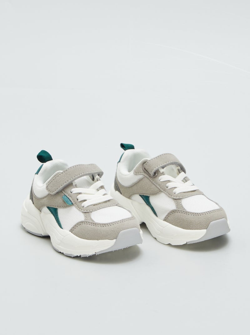 Zapatillas con velcros GRIS - Kiabi