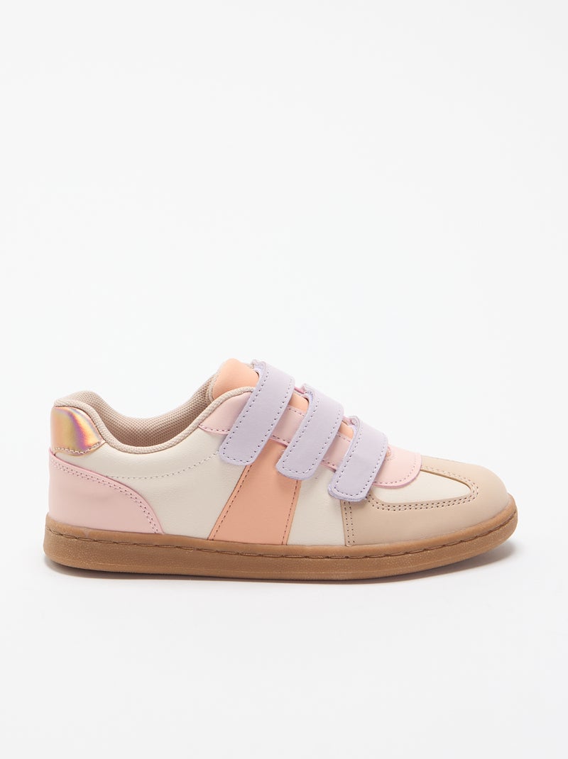 Zapatillas con velcros multicolores Beige - Kiabi