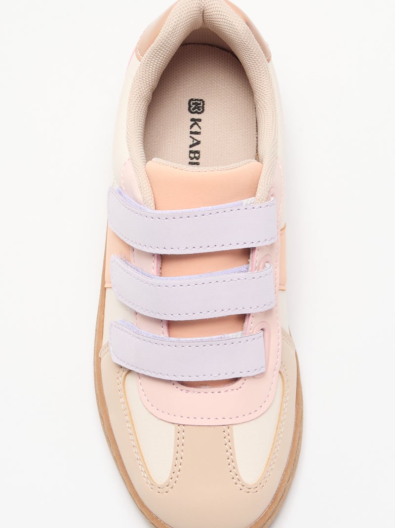 Zapatillas con velcros multicolores Beige - Kiabi