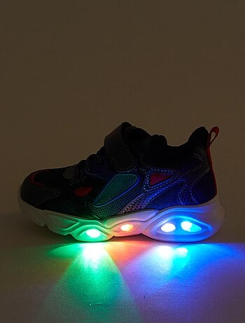 Zapatillas con velcros y cordones con led