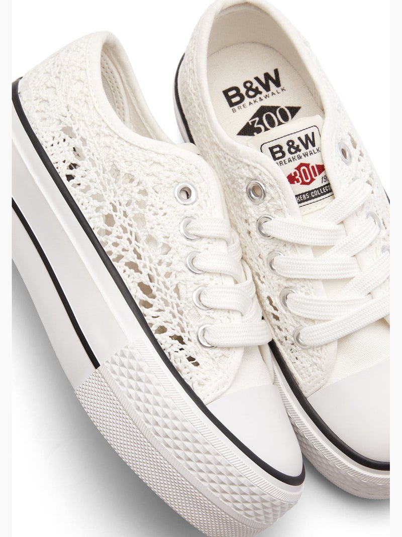 Zapatillas Conguitos Bajas Crochet Blanco - Kiabi